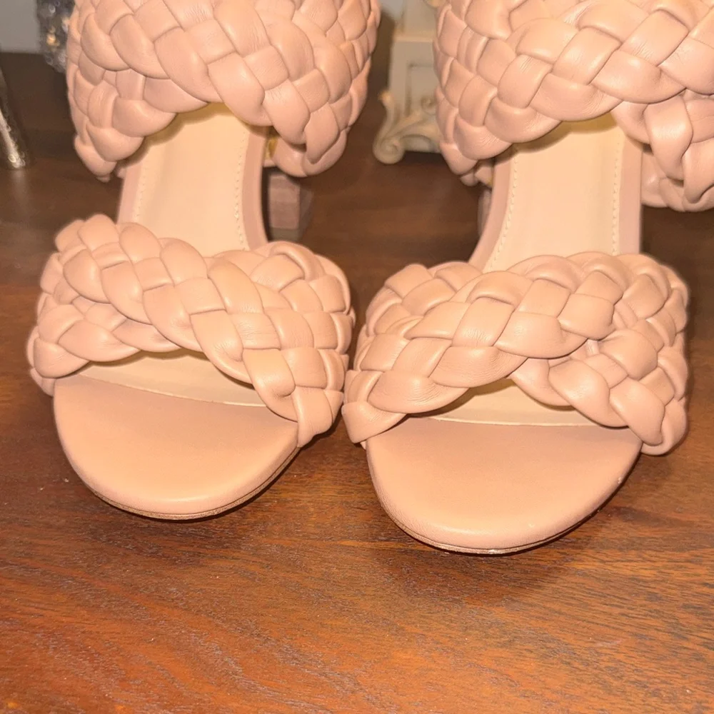 Steve Madden Women's Braided Sandals - tan heels size 8 - Picture 5 of 8